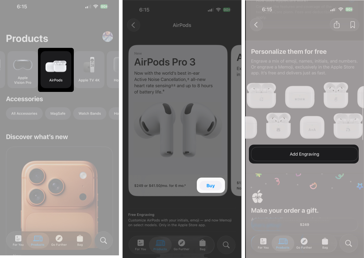 How to Engrave AirPods Cases for Free (Text, Memoji and Emojis) – iGeeksBlog Open the Apple Store App, Select AirPods, and Tap the Buy Button for the Pair You Want to Engrave