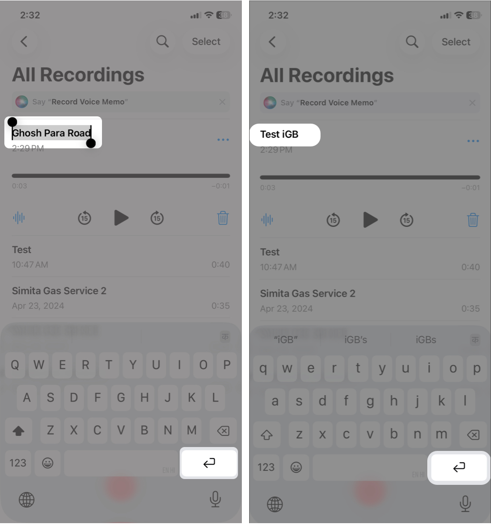 How to Record, Edit, and Share Voice Memos on iPhone in iOS 26 Tap the recording Select the recording name and Enter a custom title And Save It