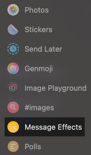 Select Message Effects.