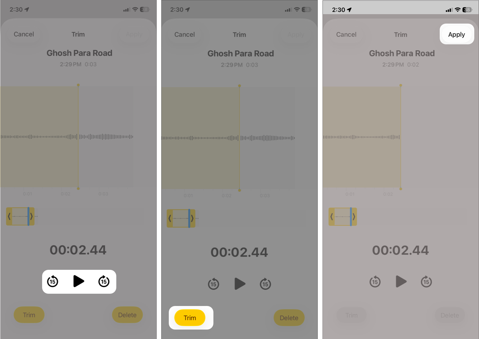 How to Record, Edit, and Share Voice Memos on iPhone in iOS 26 Use the Play button to preview, tap Trim to cut, and tap Apply to save the changes
