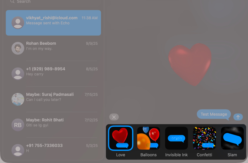 choose the Bubble or Screen effect you want to use.