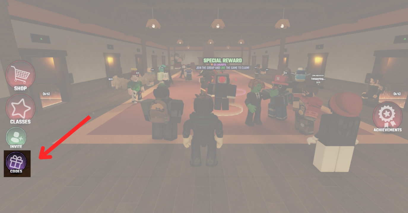 Click the Codes Button on the Left or Bottom