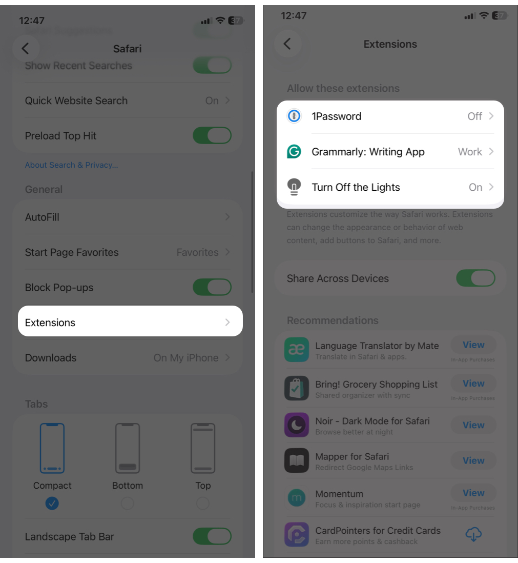 Safari Not Working on iPhone or iPad? Here’s How to Fix It – iGeeksBlog Disable Safari Extensions