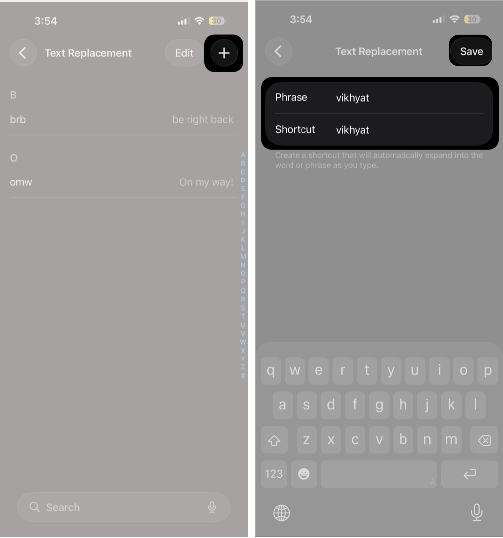 In the Phrase Field Type The Same Word And Tap Save