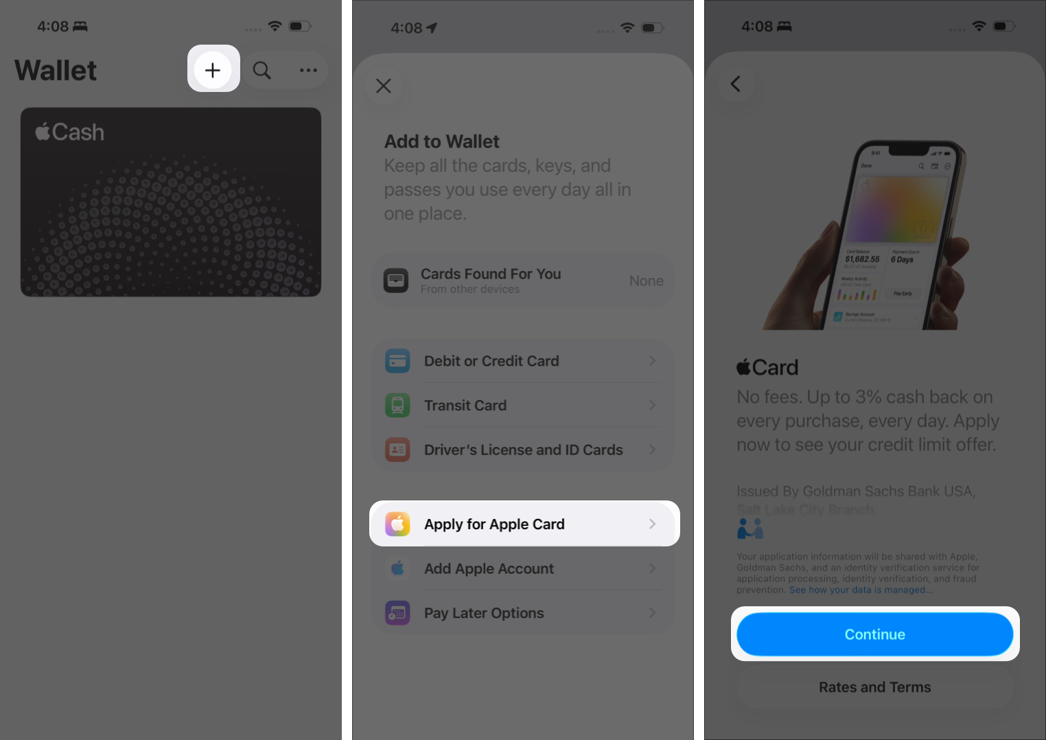 How to Activate and Use Apple Card: Step-by-Step Guide – iGeeksBlog Open Wallet, tap +, select Apple Card, and tap Continue to start your application