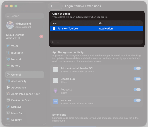 How to Fix Safari Not Working on Mac Review the List of Apps Under Open at Login and Removed It