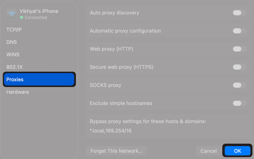 How to Fix Safari Not Working on Mac Select Proxies And Turn Off Any Proxy You Don’t Use