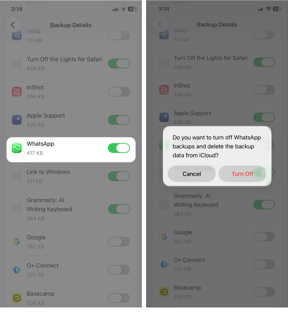 Select Turn Off on the prompt