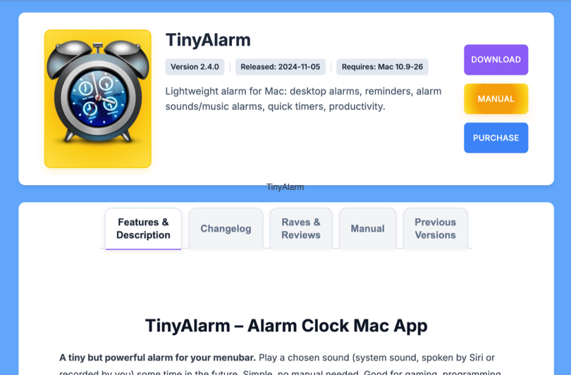 Best Alarm Apps for Mac (2026) Tiny Alarm