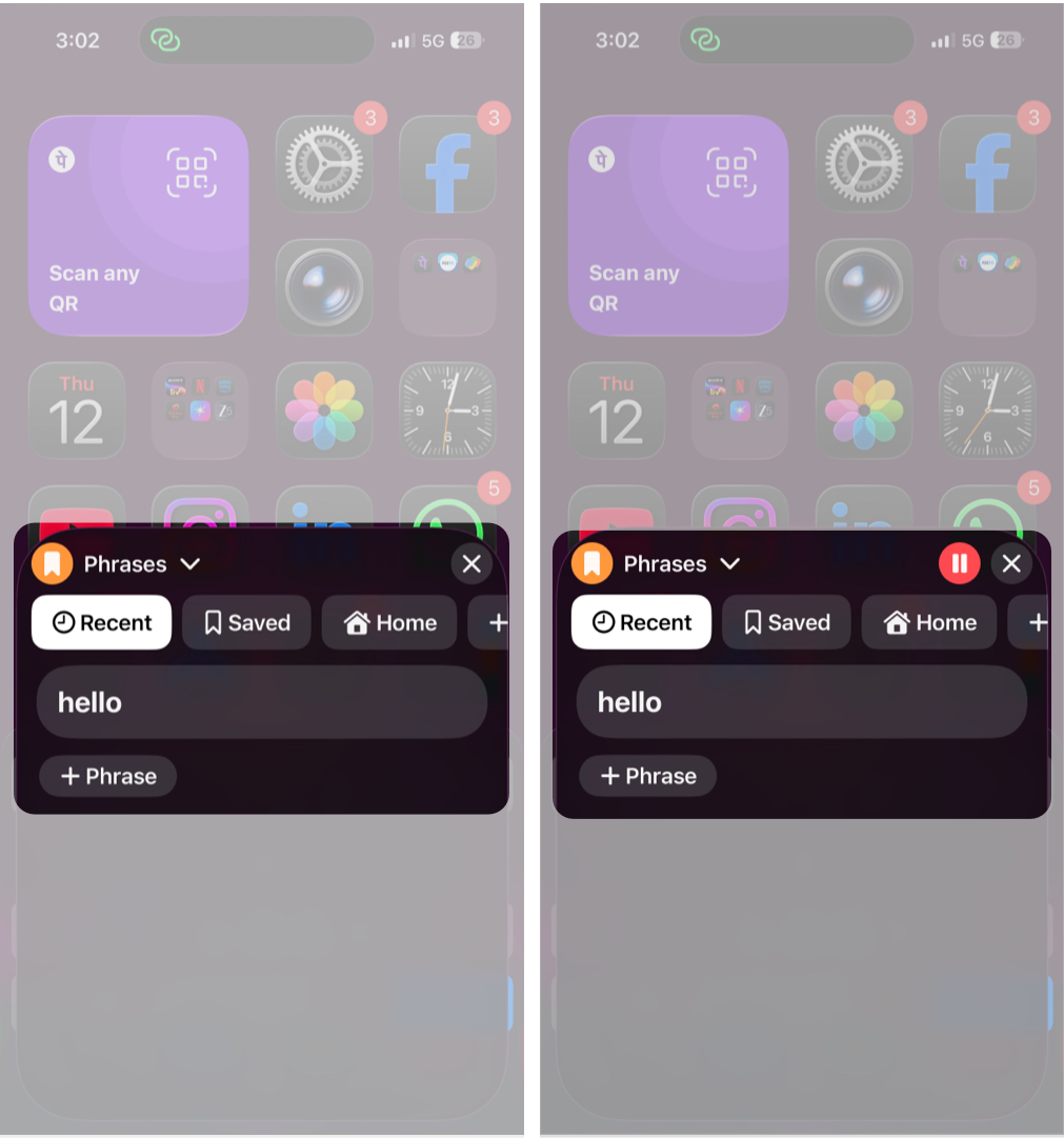 Activating and using the Live Speech In iPhone