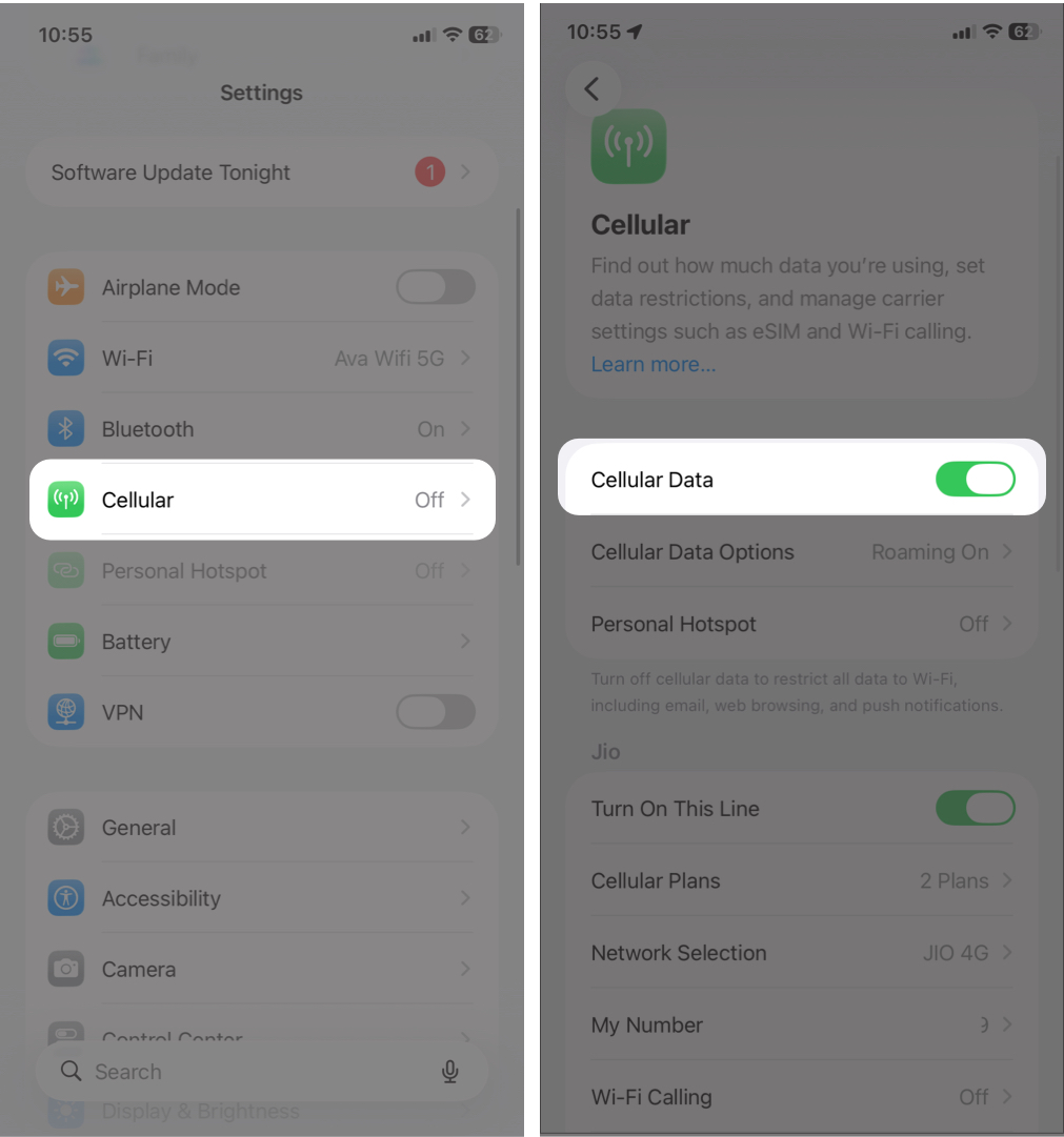 Check If Cellular Data Is Enabled