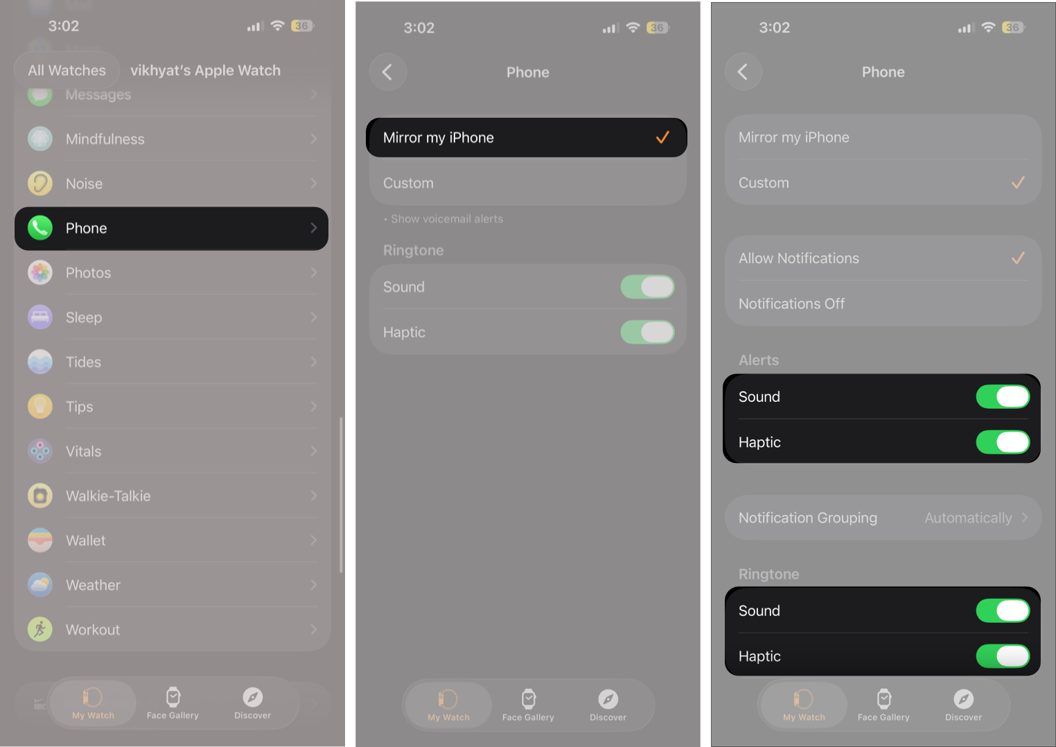 Check Notification Mirroring Settings
