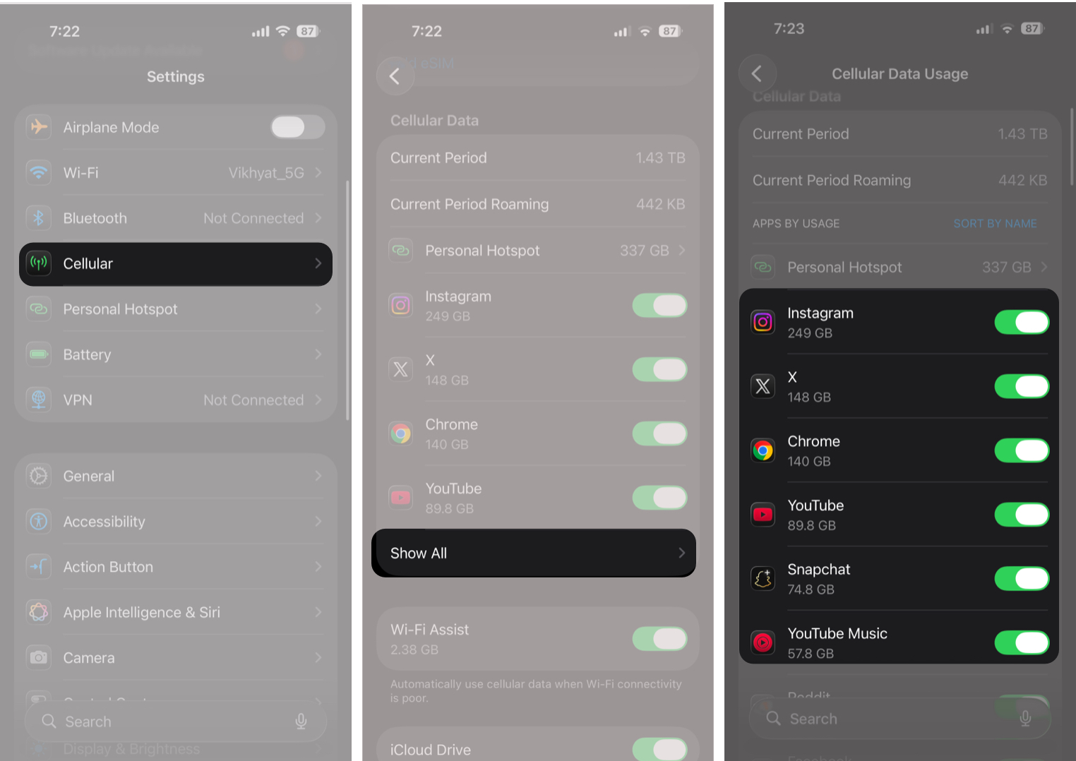 Check Which Apps Are Using the Most Cellular Data