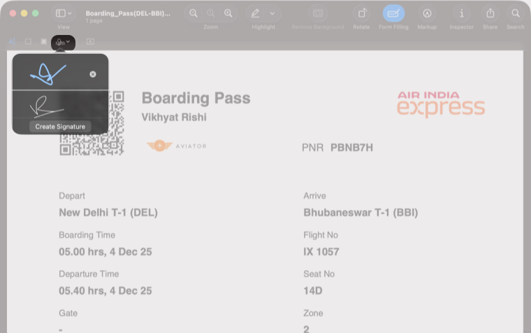 Click the Signature Button Click Create Signature to Set Up a New One.