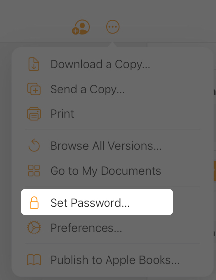 Click the Three-Dot Button , Then Select Set Password