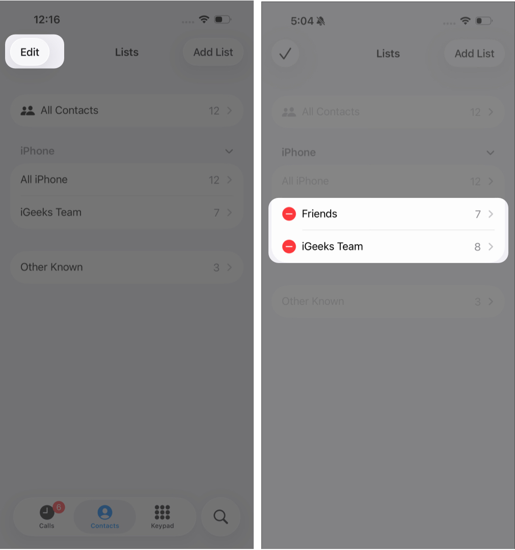 Delete a Contact Group