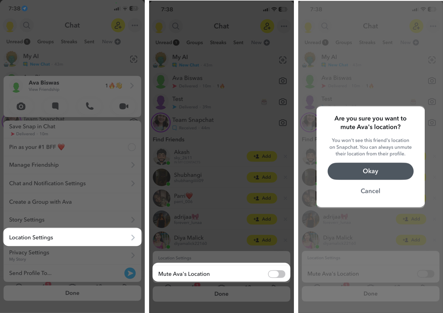 Disable Friend’s Location on Snapchat