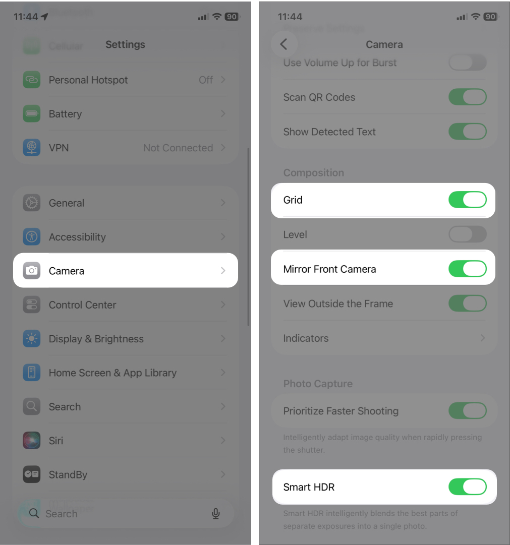 Optimize Camera Settings