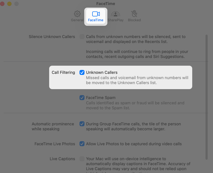 Silence Unknown Callers On Mac