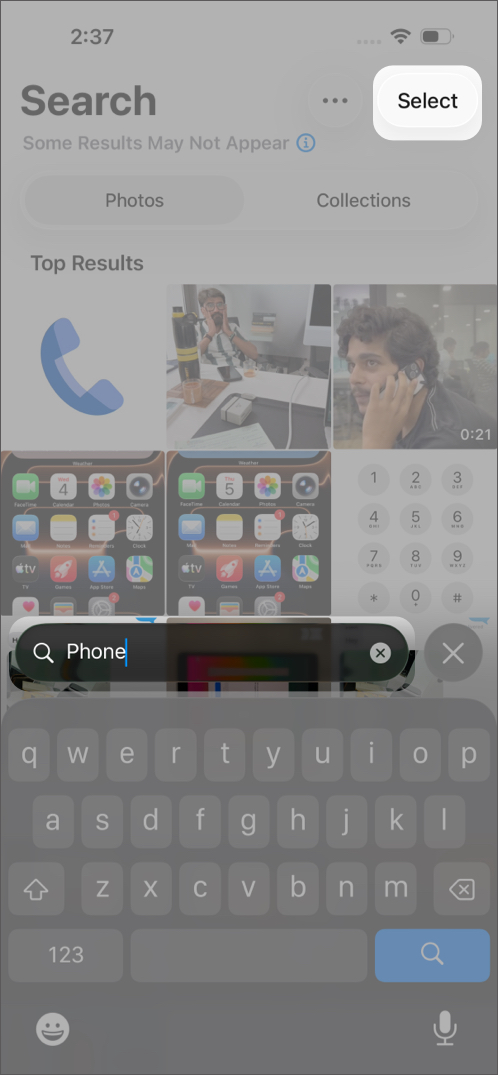 Tap the Search Bar at The Bottom in iPhone