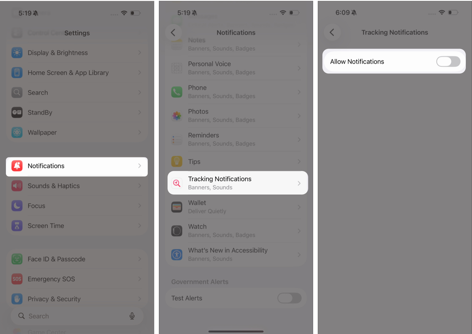 Turn Off Tracking Notifications on iPhone