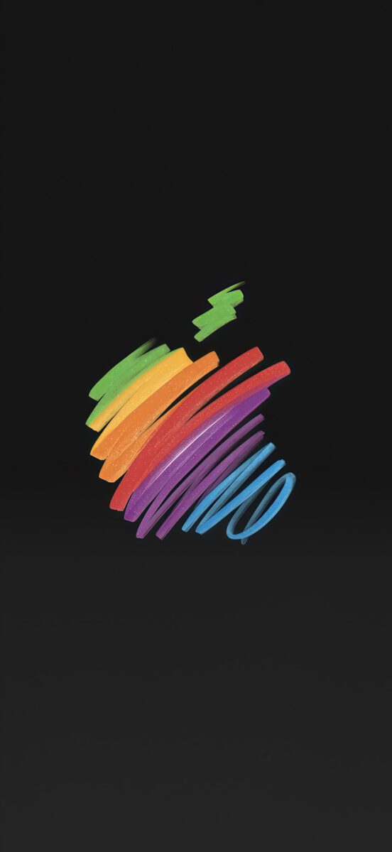 Apple 50th anniversary logo wallpaper Black Gradient