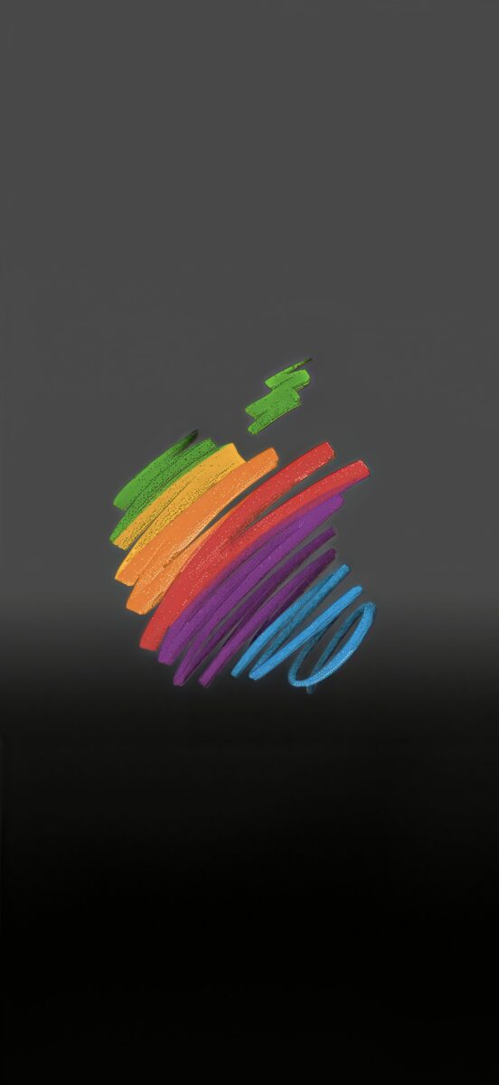 Apple 50th anniversary logo wallpaper Black Gradient 1