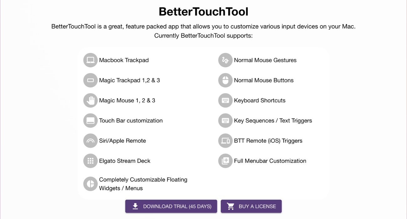 BetterTouchTool App
