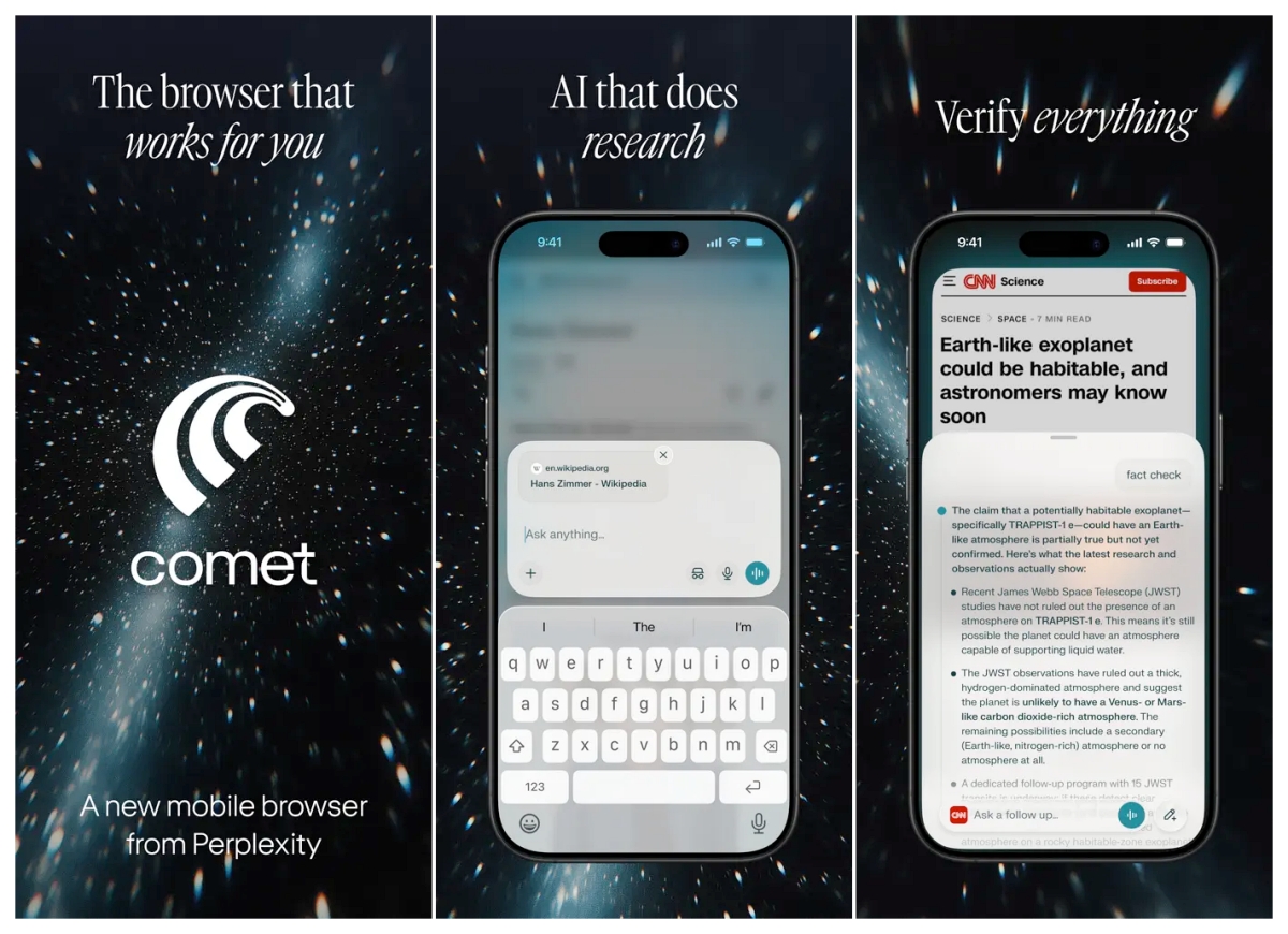 Comet AI browser iOS App