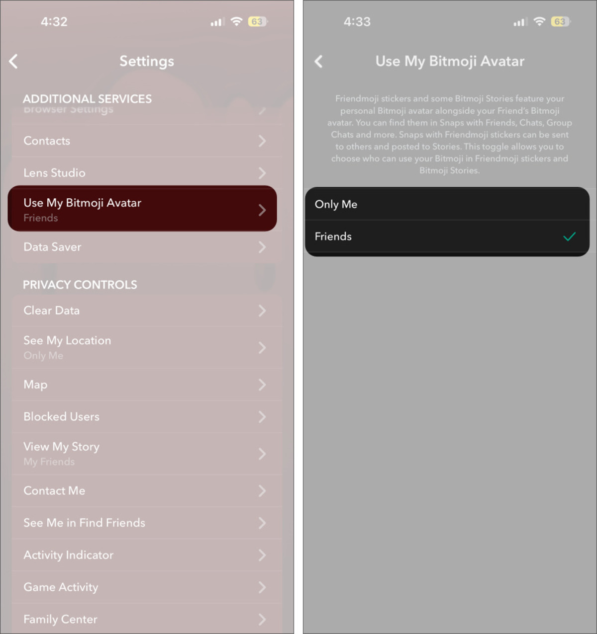 Control Who Can Use Your Bitmoji