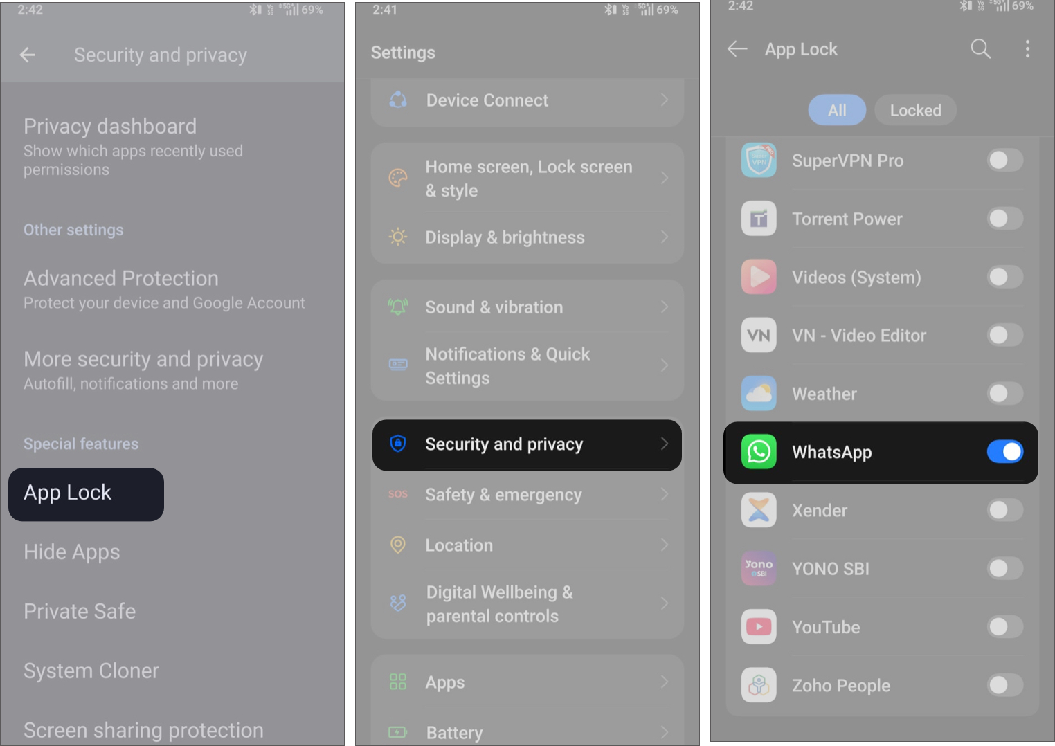 Enable App Lock On Android