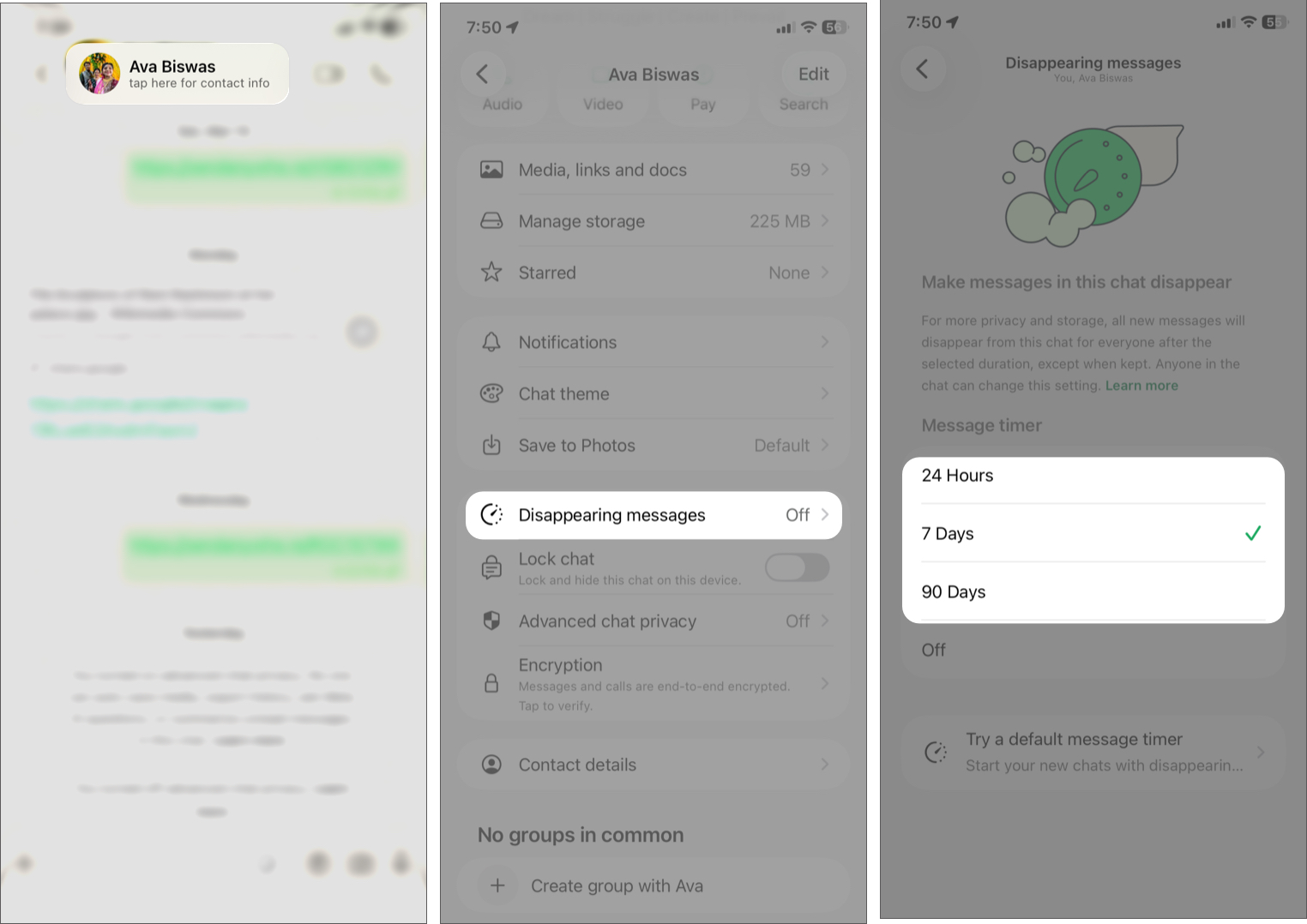 Enable Disappearing Messages