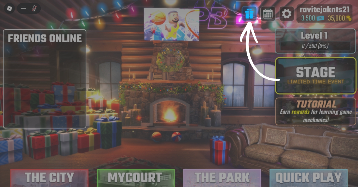 Look For The Blue Gift Box Icon in The Top Right Corner