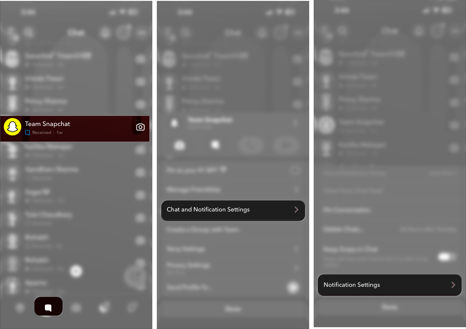 Muting Team Snapchat