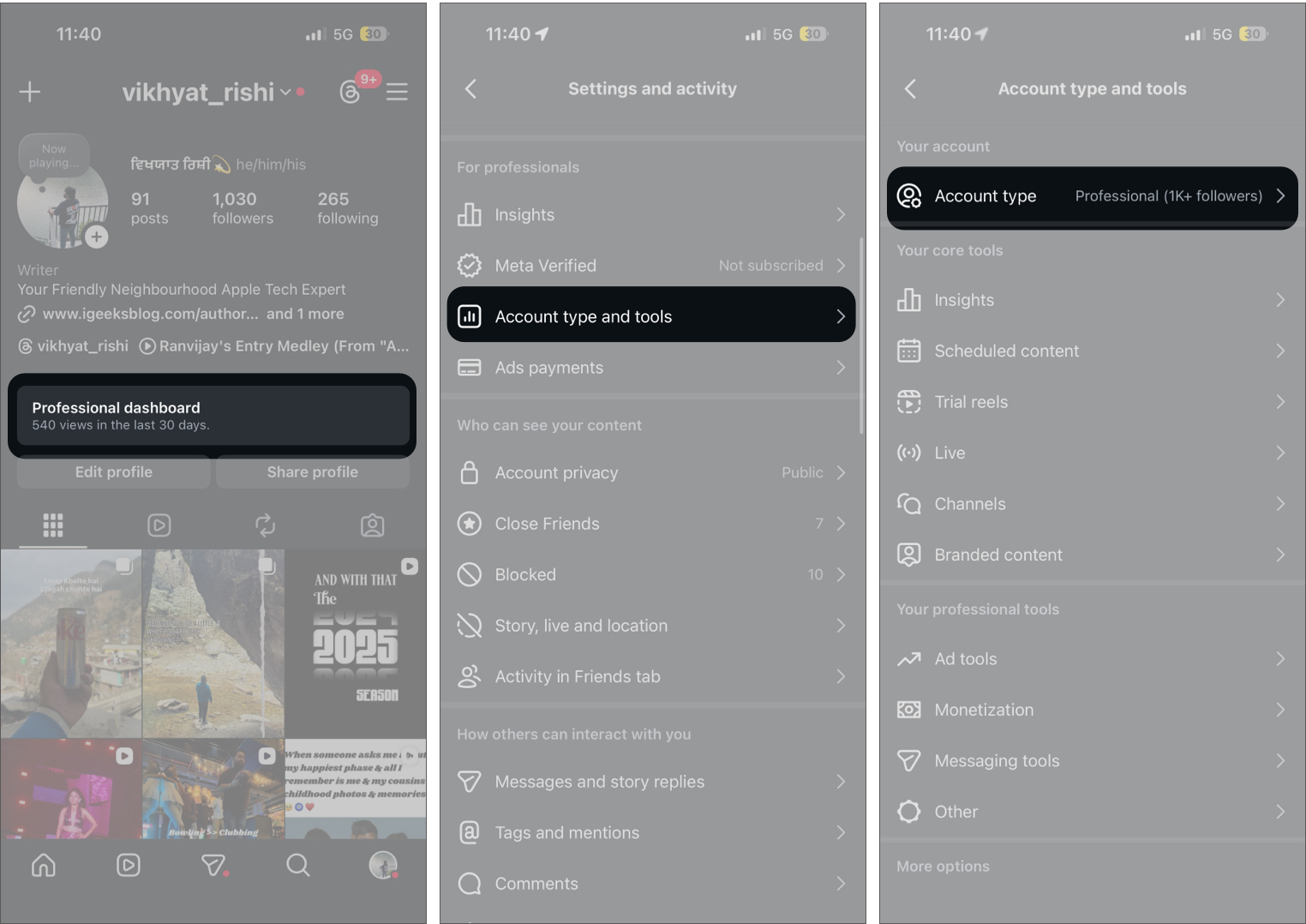 Professional Dashboard Setting