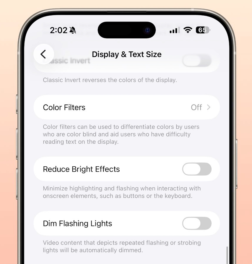 Reduce Bright Effects