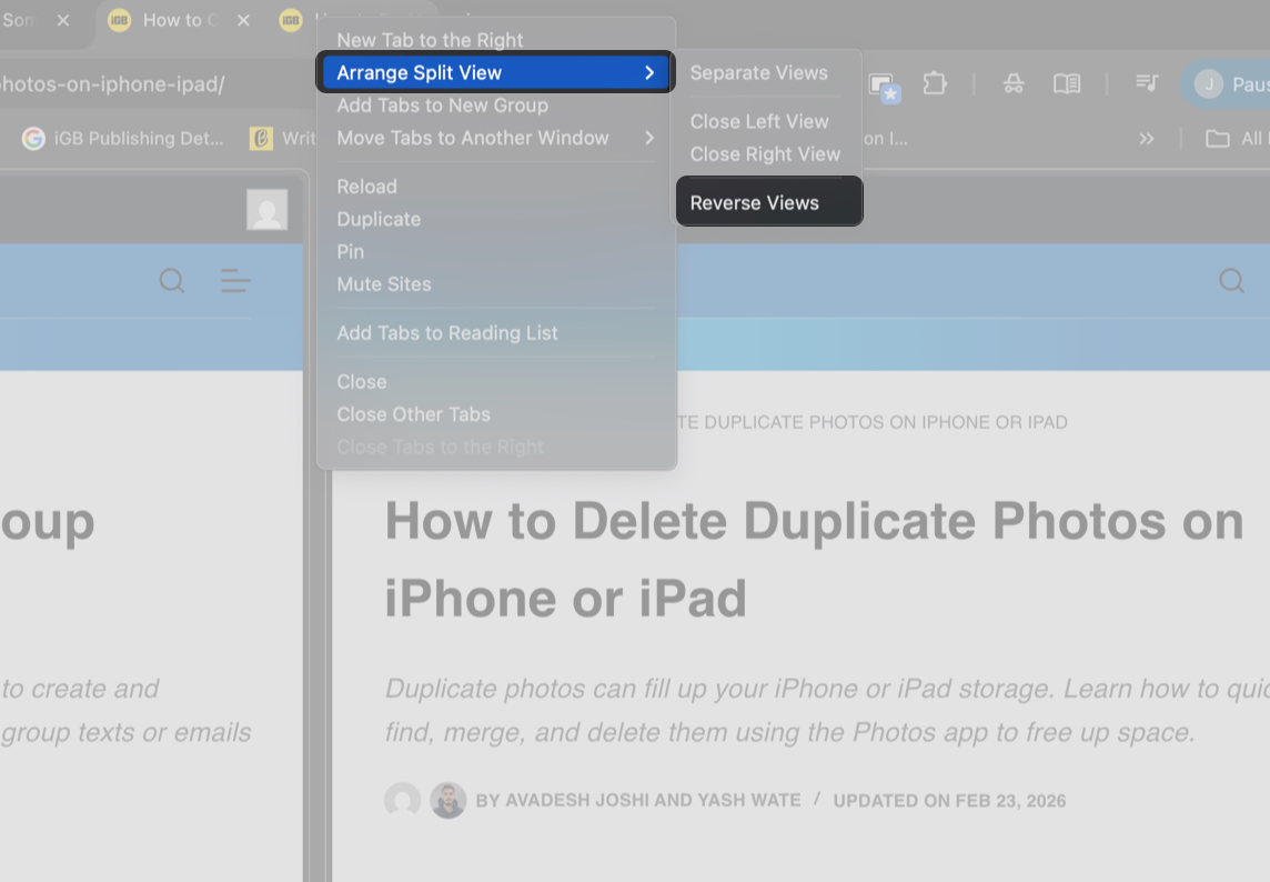 Reverse Your Split View