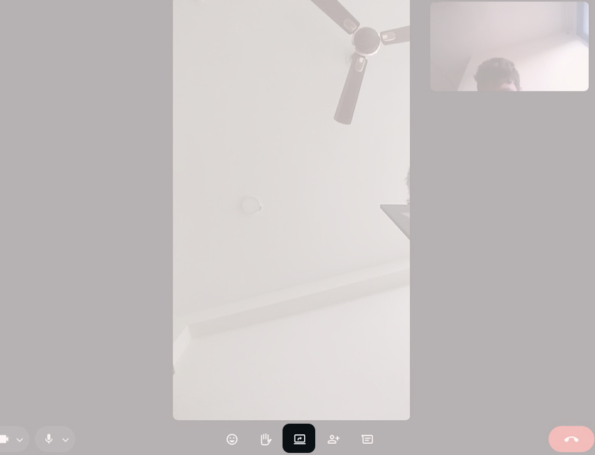 Starting a Screen Share on the Whatsapp Windows Desktop App.