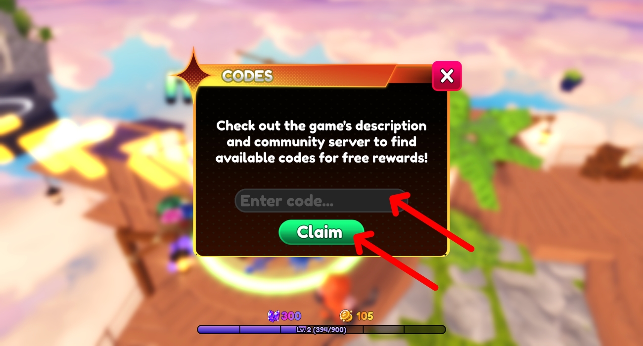 Step inside Enter Your Code And Claim it