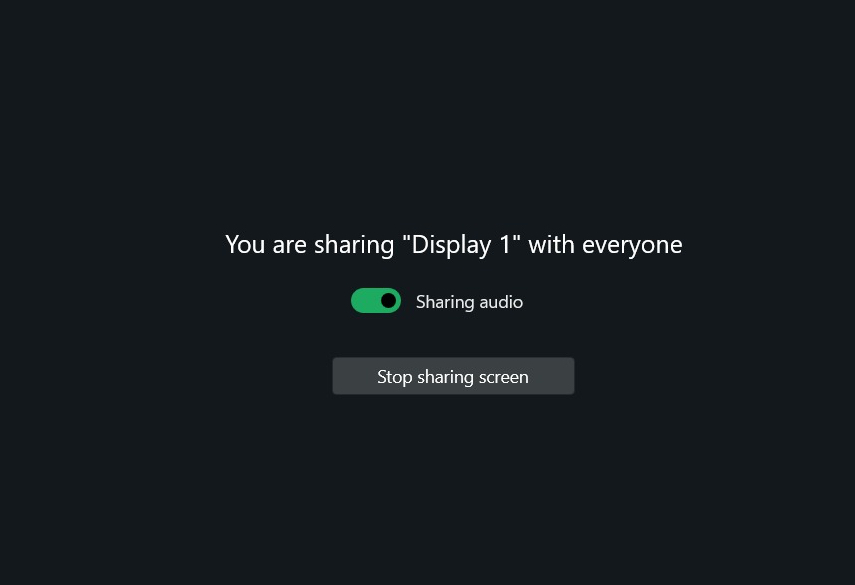 To Stop Sharing, Click Stop Sharing