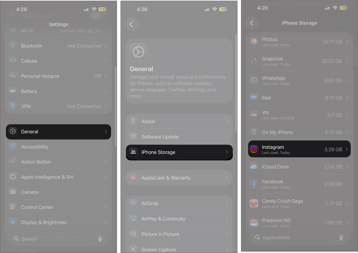 iPhone Storage Management