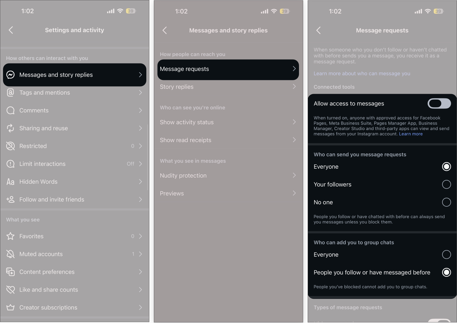 Control who can message you