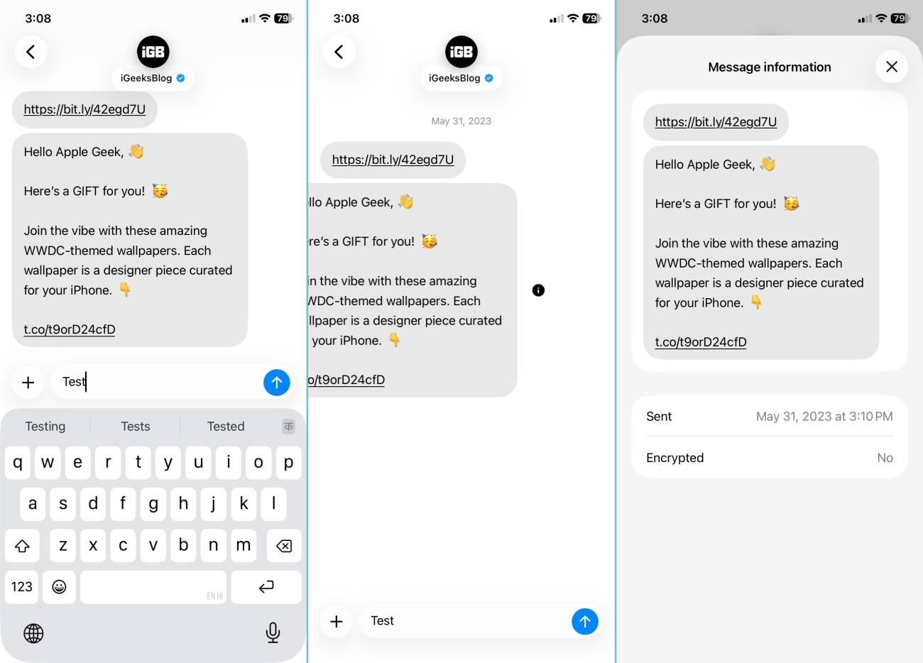 Core messaging experiance