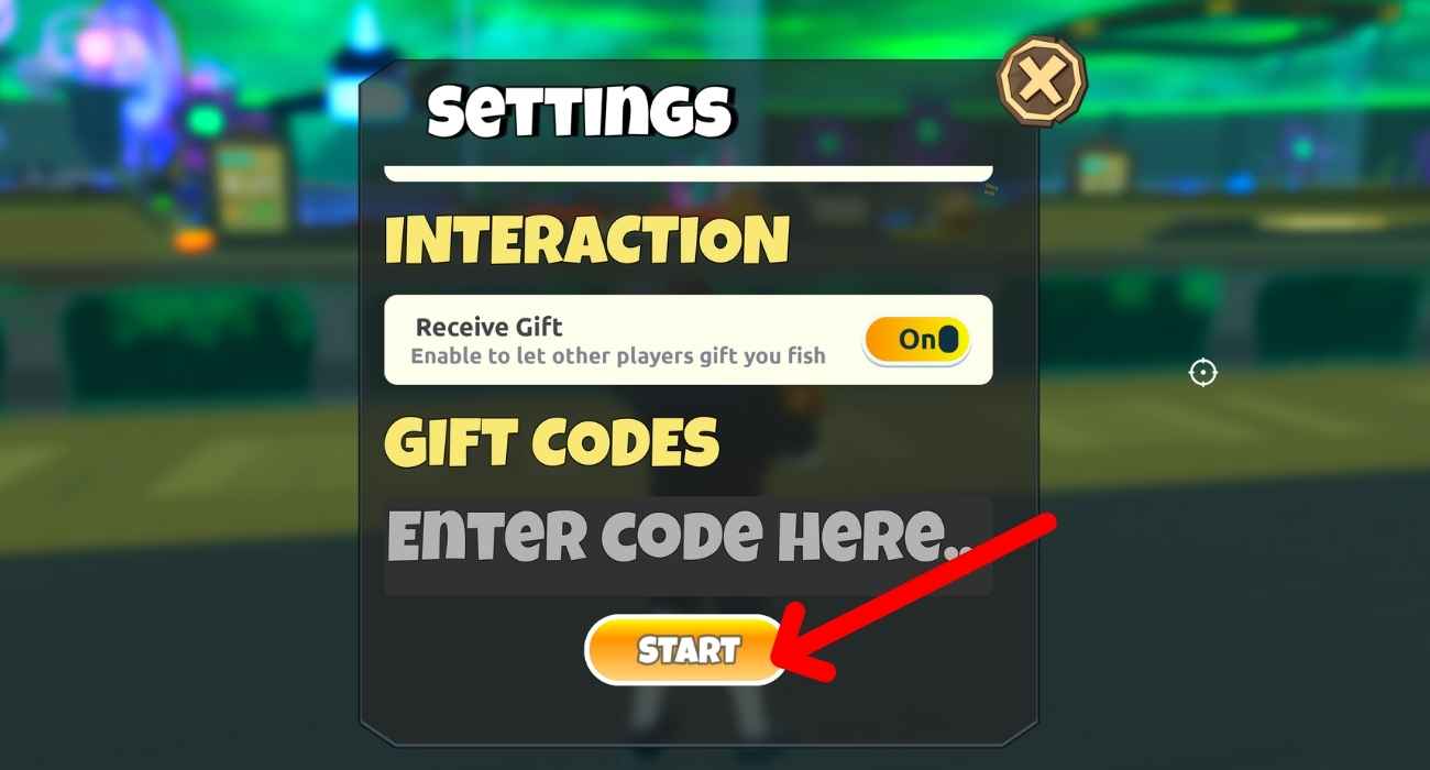Enter a code and click start button