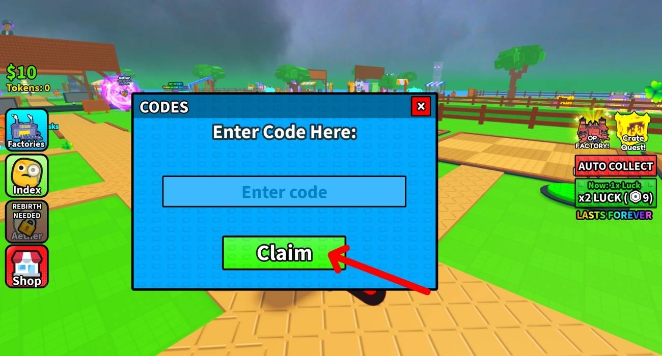 Enter the Code and Click Claim Button