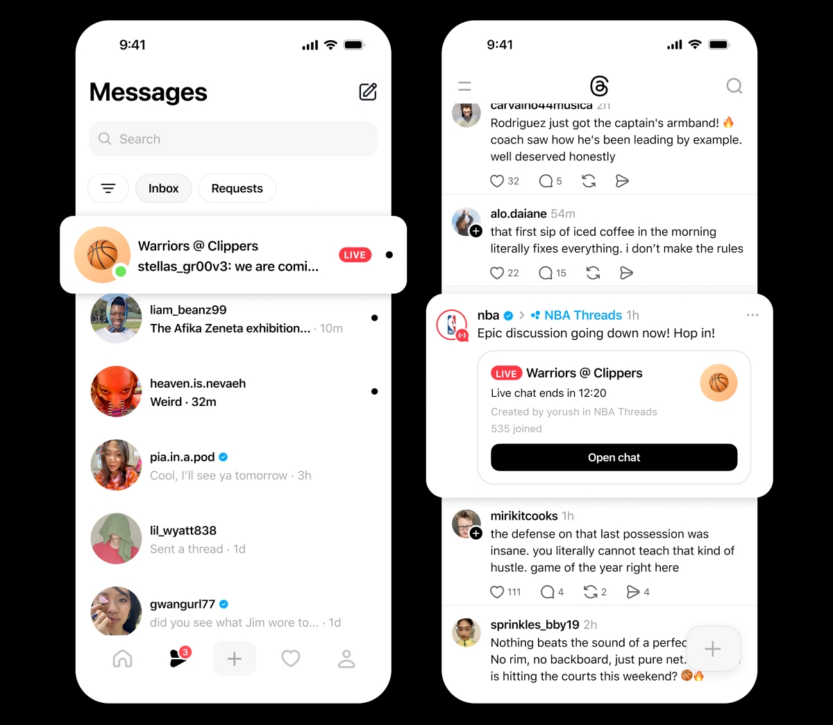 Live Chats on Threads
