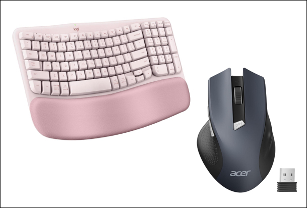 Logitech Wave Keys External Keyboard + Acer Wireless Mouse