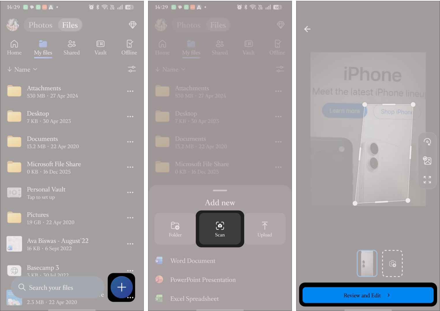 OneDrive Document Scanning