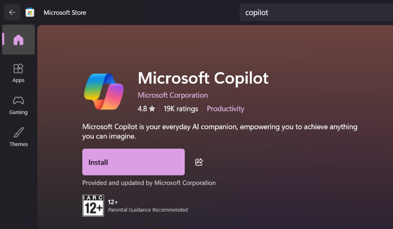 Reinstall From the Microsoft Store