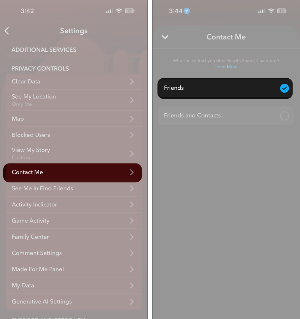 Restricted Incoming Messages To Friends Only
